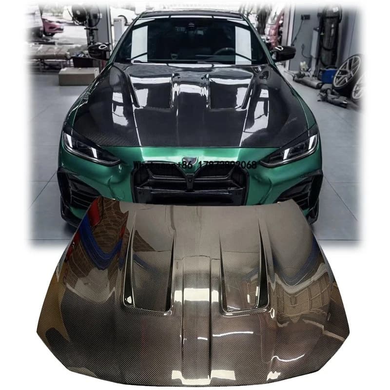 For 4 Series G22 G26 Dry Carbon Fiber N Style Hood Cover Engine Spoiler Bonnet Body Kit  Easy Installation