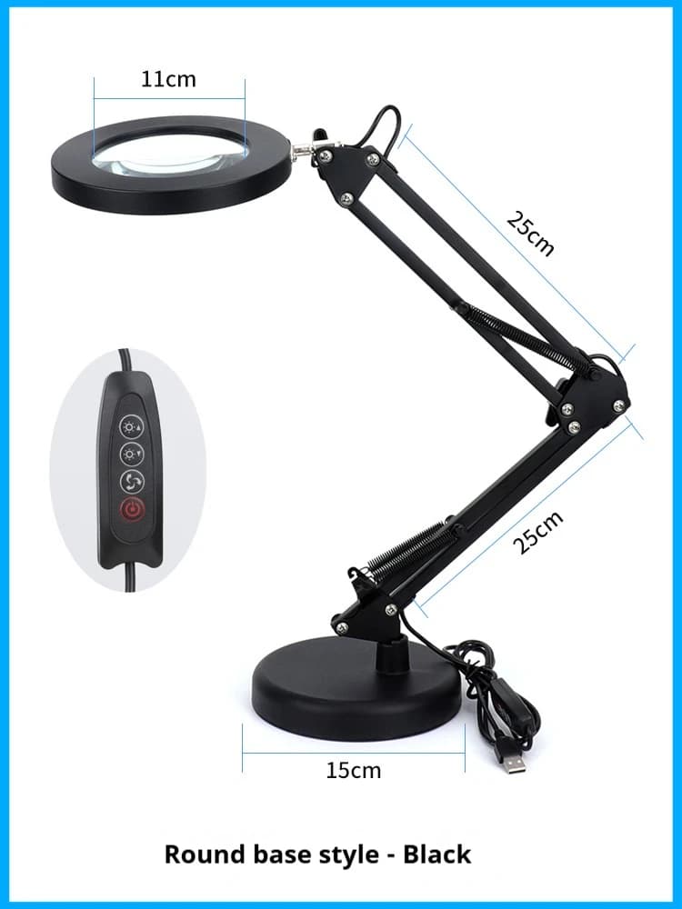 Desktop magnifying glass with lamp high-definition maintenance and inspection workbench magnifying glass lamp