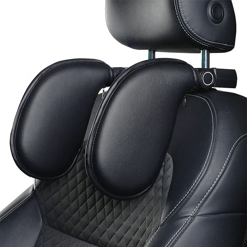 Long-Distance Travel Comfort Adjustable Car Headrest Waterproof  Leather Memory Foam Car Head Support for Adults and Children