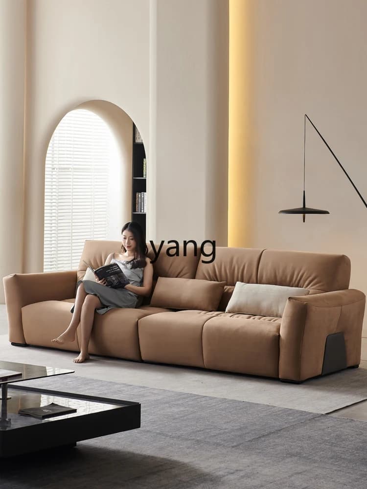 LMM Italian minimalist ultra-wide seat deep fabric sofa modern light luxury style leave-in and dirt-resistant
