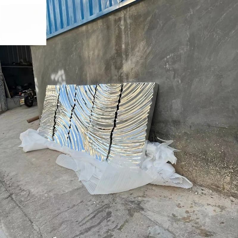 Minimal fiberglass rectangular water ripple living room wall hanging