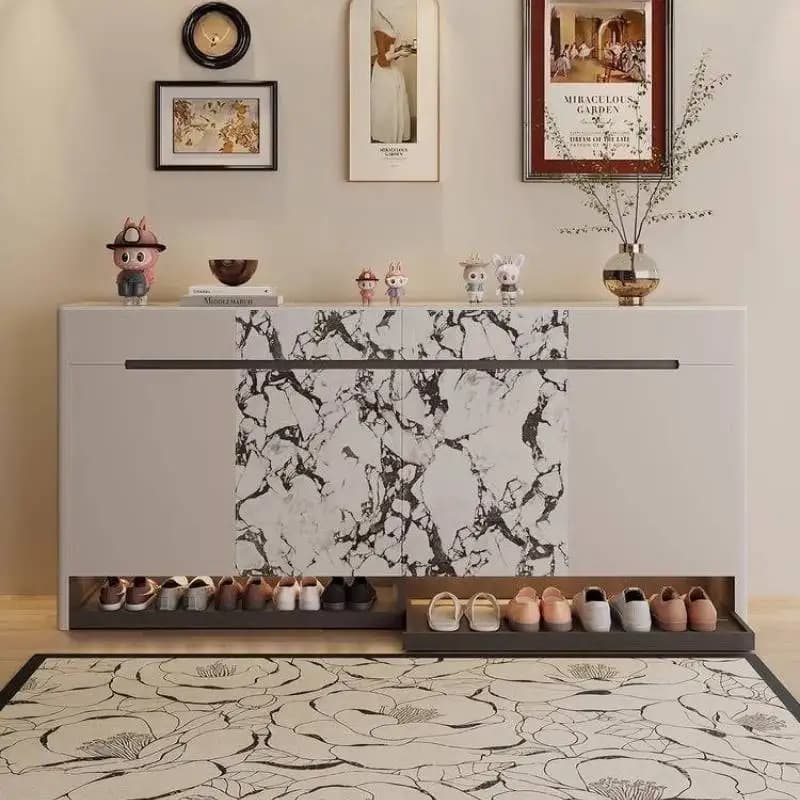 Quality Modern Shoe Cabinet Italian Style Cheap Corridor Storage Shoe Cabinet Space Saving Wooden Zapatera Furniture For Home