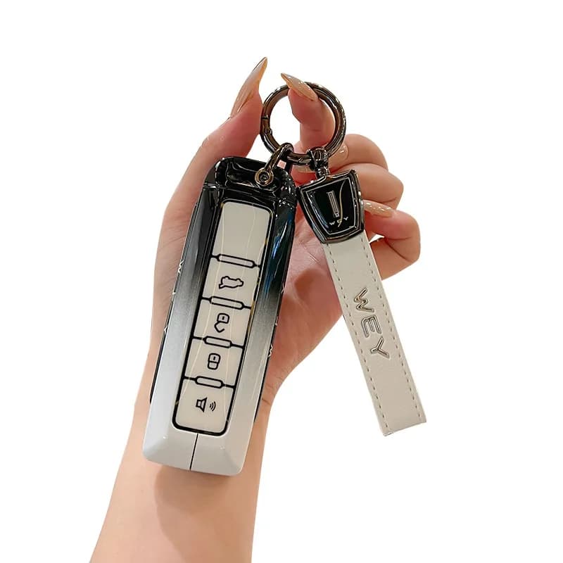 Premium Zinc Alloy Key Cover Case for WEY VV7/Mocha/VV6/VV5/Macchiato/Latte - Protective Key Fob Shell Key Bag Chain