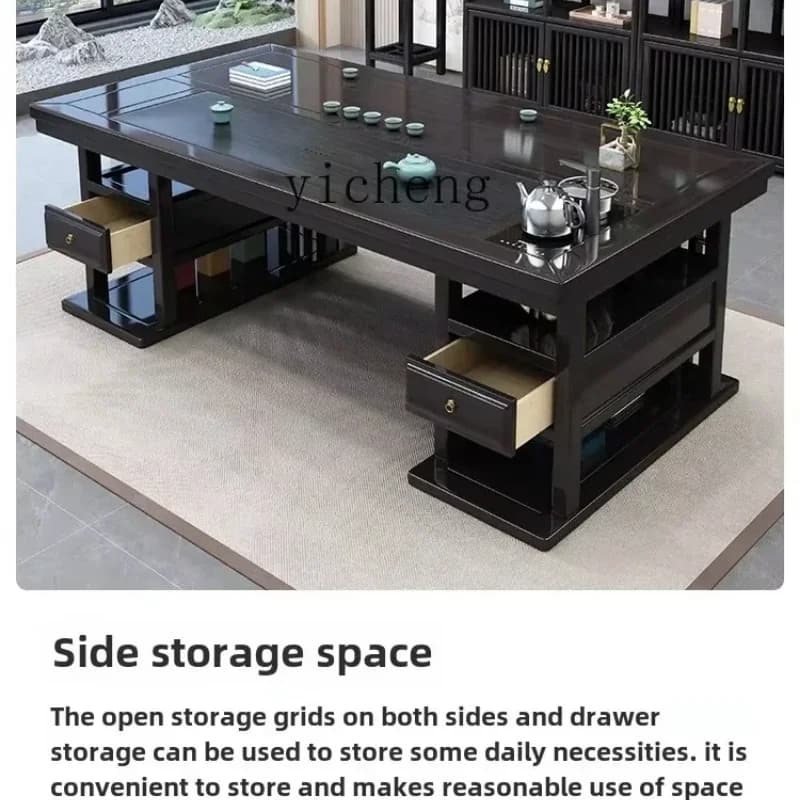 ZC new Chinese tea table and chair combination office solid wood tea table set Kung Fu tea table