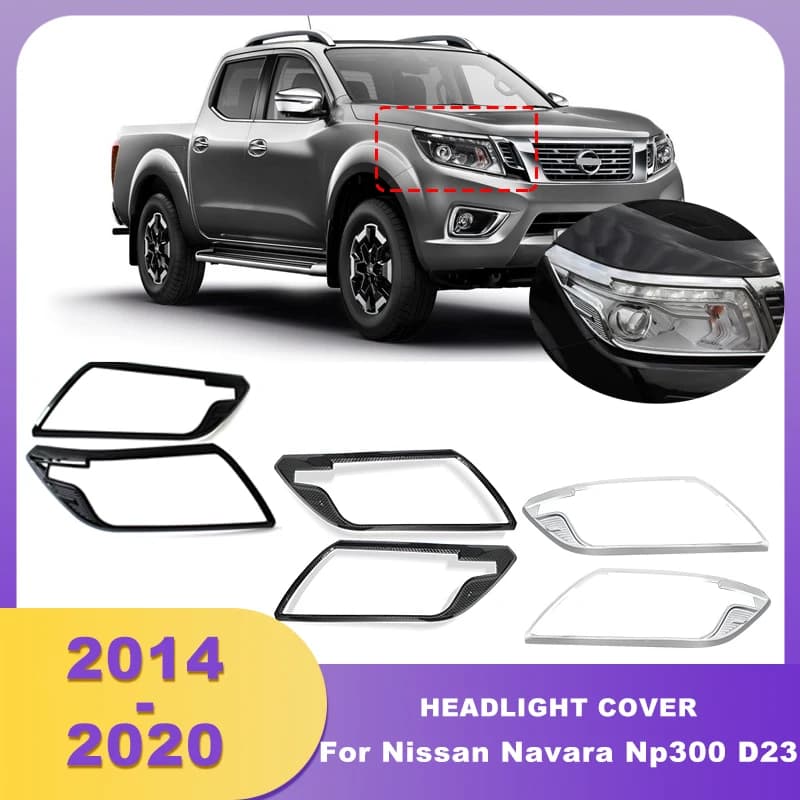 ABS Chrome Headlight Covers Head Lamp Trim For Nissan Navara Np300 D23 2014 2015 2016 2017 2018 2019 2020 Car Accessories