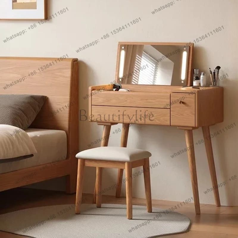 FG Drawers Makeup Dressing Table Modern European Mirror Storage Dressing Table Cosmetics Folding Mesa De Maquillaje Home Furnitu