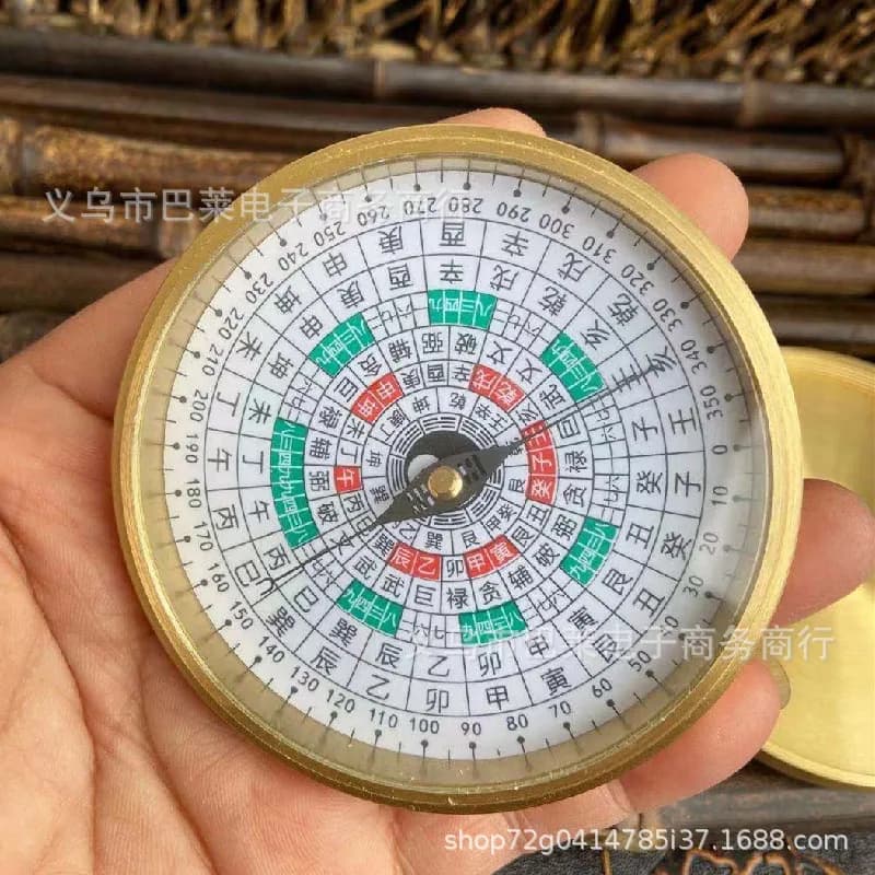 Thickened Pure Copper Pocket Compass Feng Shui Comprehensive Compass Wholesale