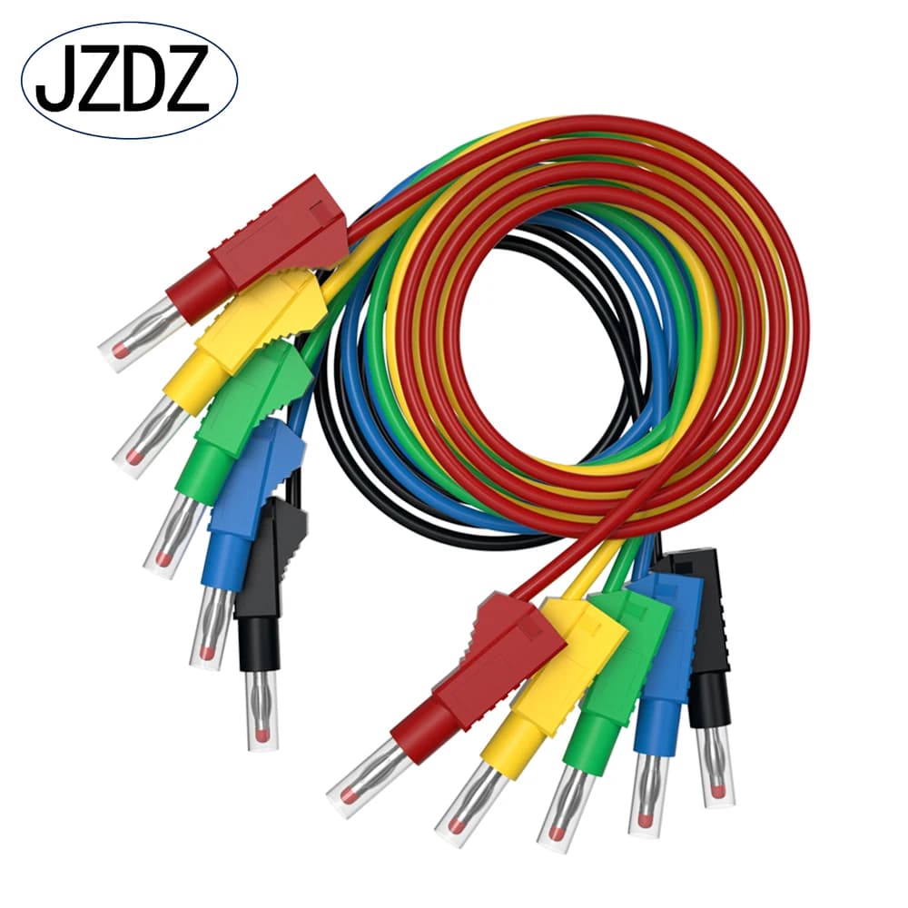 JZDZ 300CM 5pcs Multimeter Test Leads 4MM Dual Banana Plug Security Retractable Electrical Cable Line Jumper Wire DIY J.70022