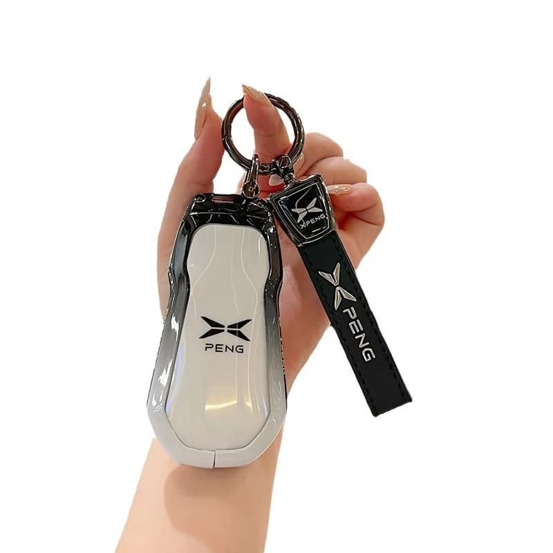 Premium Zinc Alloy Key Cover Case for XPENG P7/P5/P7i/G6/G9/G3/G3i/P7+/MONA M03 (2024) - Protective Key Fob Shell Key Bag Chain