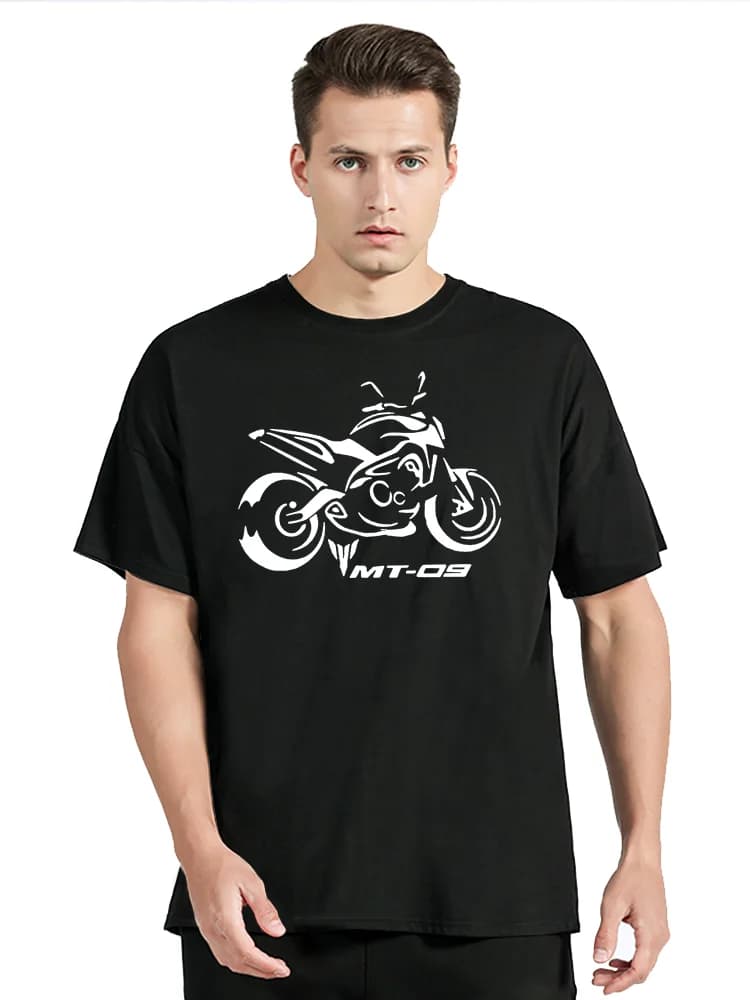 Yam Mt-09 Mt 09 T-Shirt Motorcycles Motorbike Top Quality Mens Summer Fashion Tshirt New Oversized Tops O-collar Cotton T Shirt