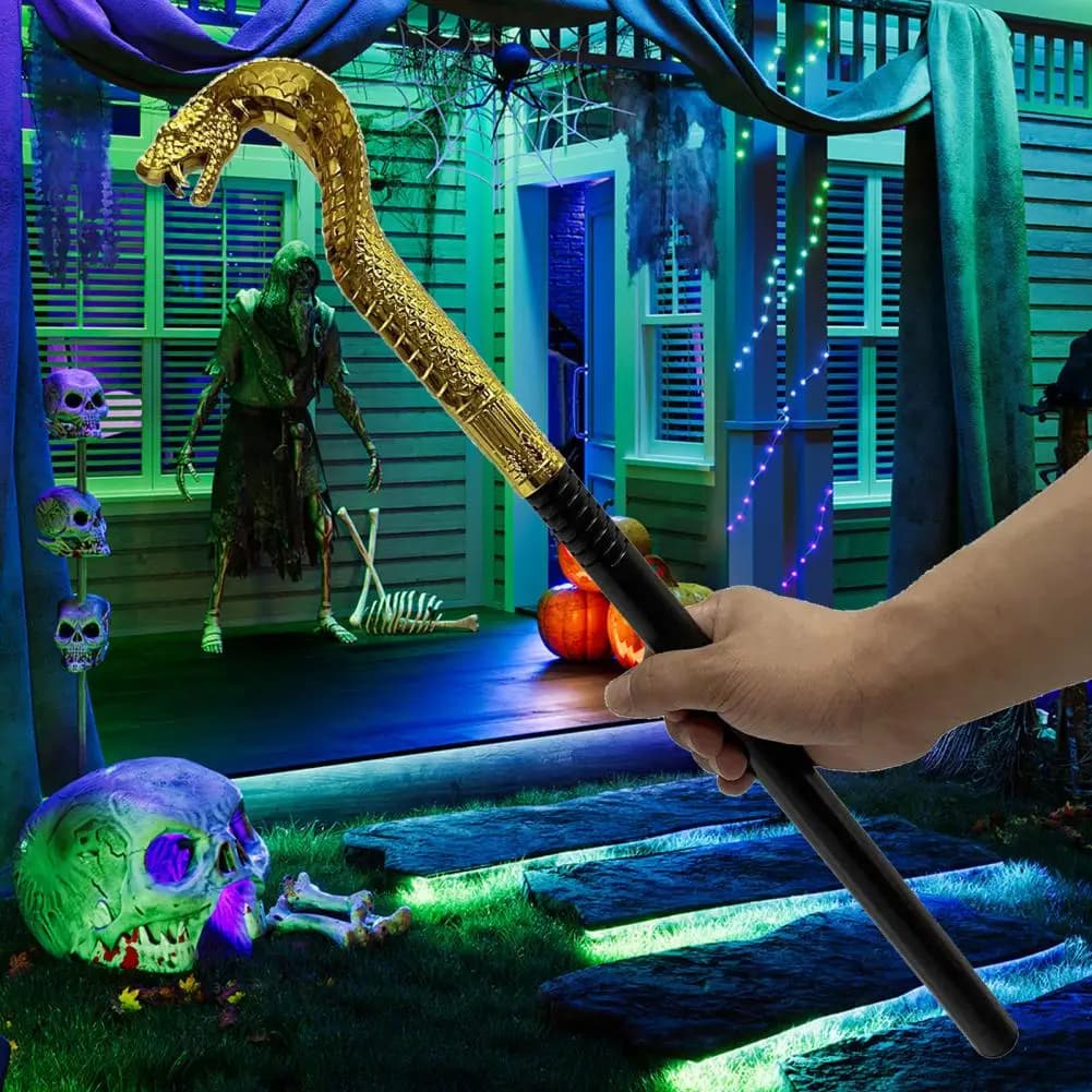 Halloween Snake Staff Decoration Snake Head Scepter Prop Egyptian Snake Staff Halloween for Dress for Halloween Costume