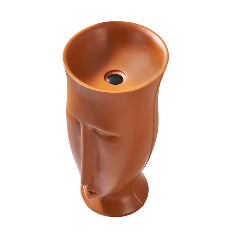Nordic column-type washbasin, hotel and homestay floor-to-ceiling face art integrated washbasin