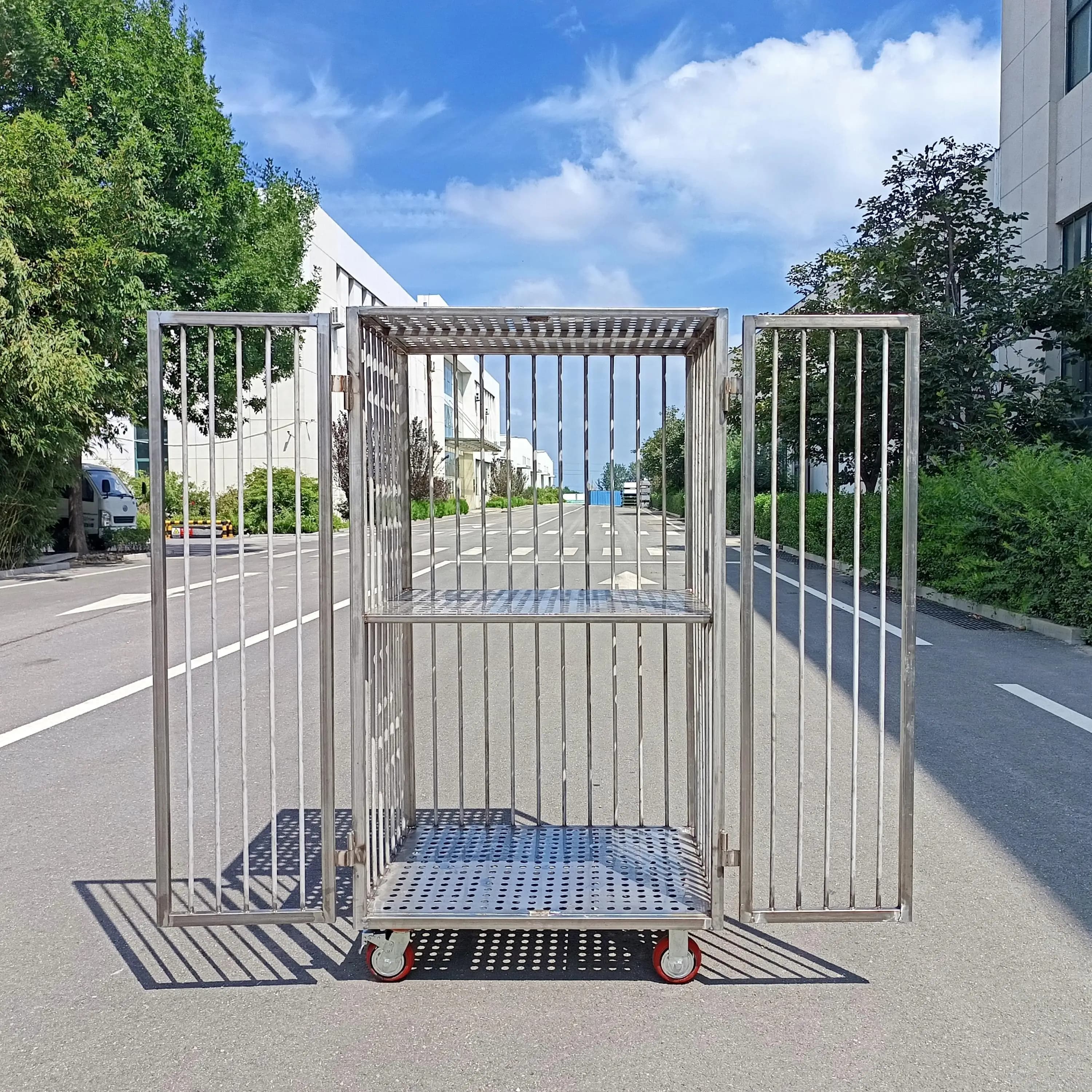CASE CARTER OEM Warehouse 304 Stainless Steel  Storage Roll Container AssemblyCages & Houses Pet Cages Dog Shop Cage