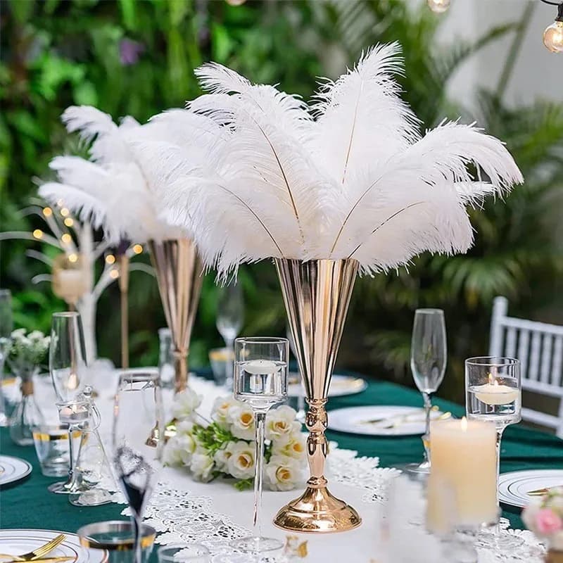 Modern for Wedding Table Flower Ornaments Decoration Props Metal Trophy Candlestick Hotel Desktop Decorations