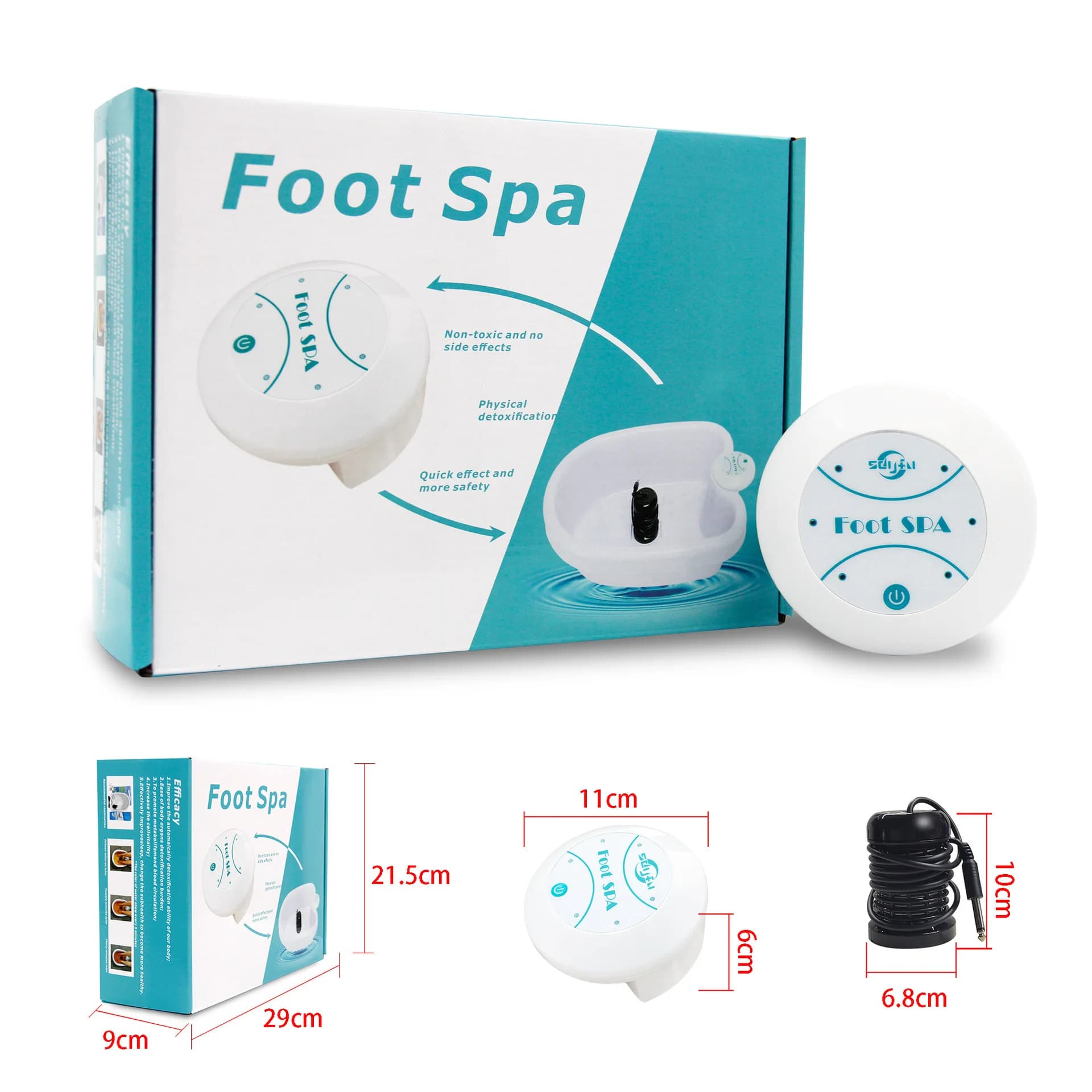 Popular FOOT SPA mini foot therapy instrument, convenient round ion foot soaking instrument