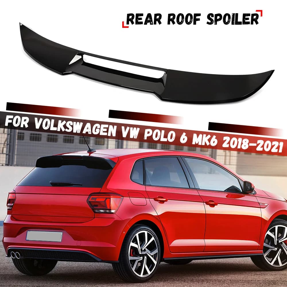 For Volkswagen Polo MK6 2018 2019 2020 2021 Rear Roof Trunk Spoiler Wing Air Deflector Tail Cap Splitter Tuning Accessories