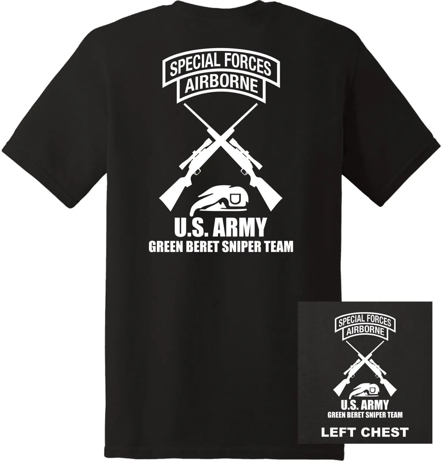 US Army - Special Forces Green Beret Sniper Team T-Shirt 100% Cotton O-Neck Short Sleeve Summer Casual Mens T-shirt Size S-3XL