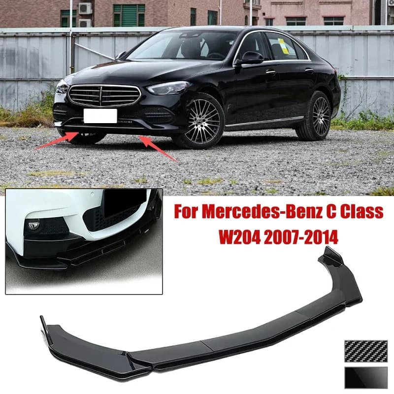 5pcs Front Bumper Shovel For Mercedes-Benz C Class W204 2007-2014 Spoiler Front Bumper Deflector Anti Scratch Protection Device