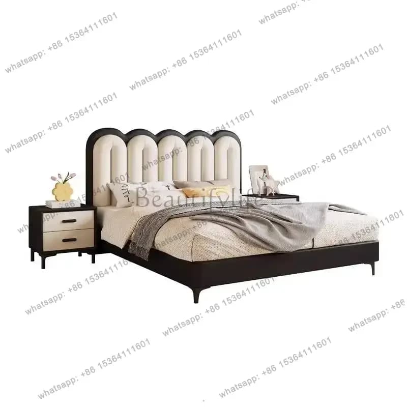 Modern Luxury Cute Bed Bedrooms Accessories Oak Double Bases Frames Bed Solid Household Wood Style Cama Box Casal Furniture Home