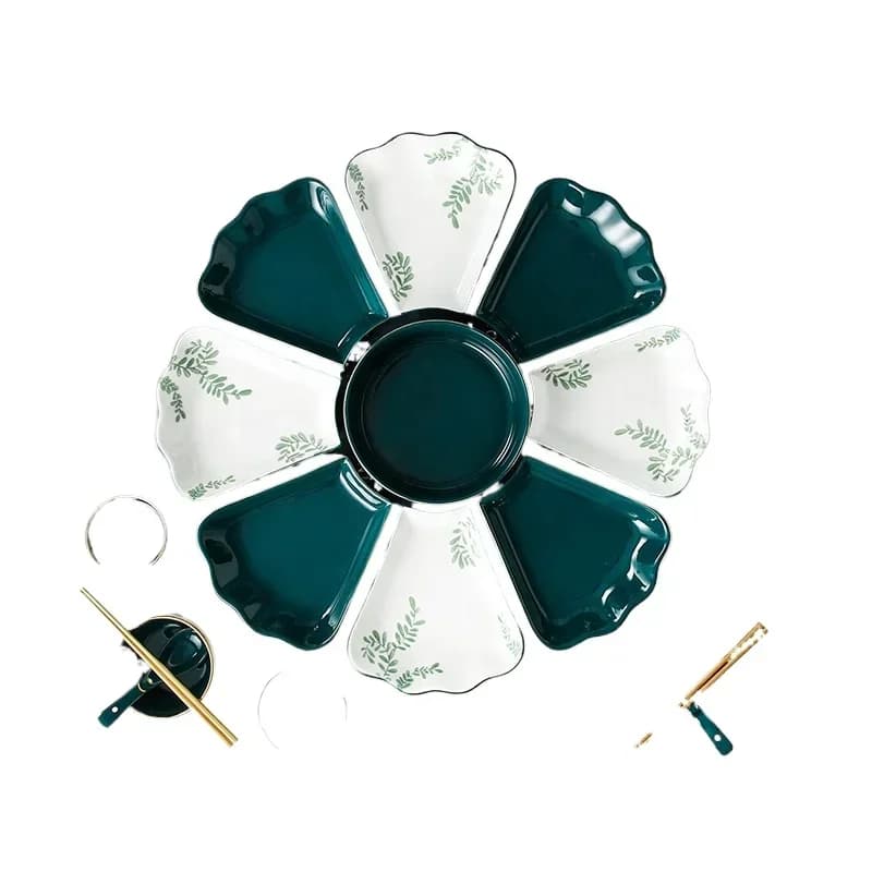 Creative Ceramic Tableware Set - Dinner Plate Serving Dish Board with Tablespoons Various Styles for New Year's Eve Dinner