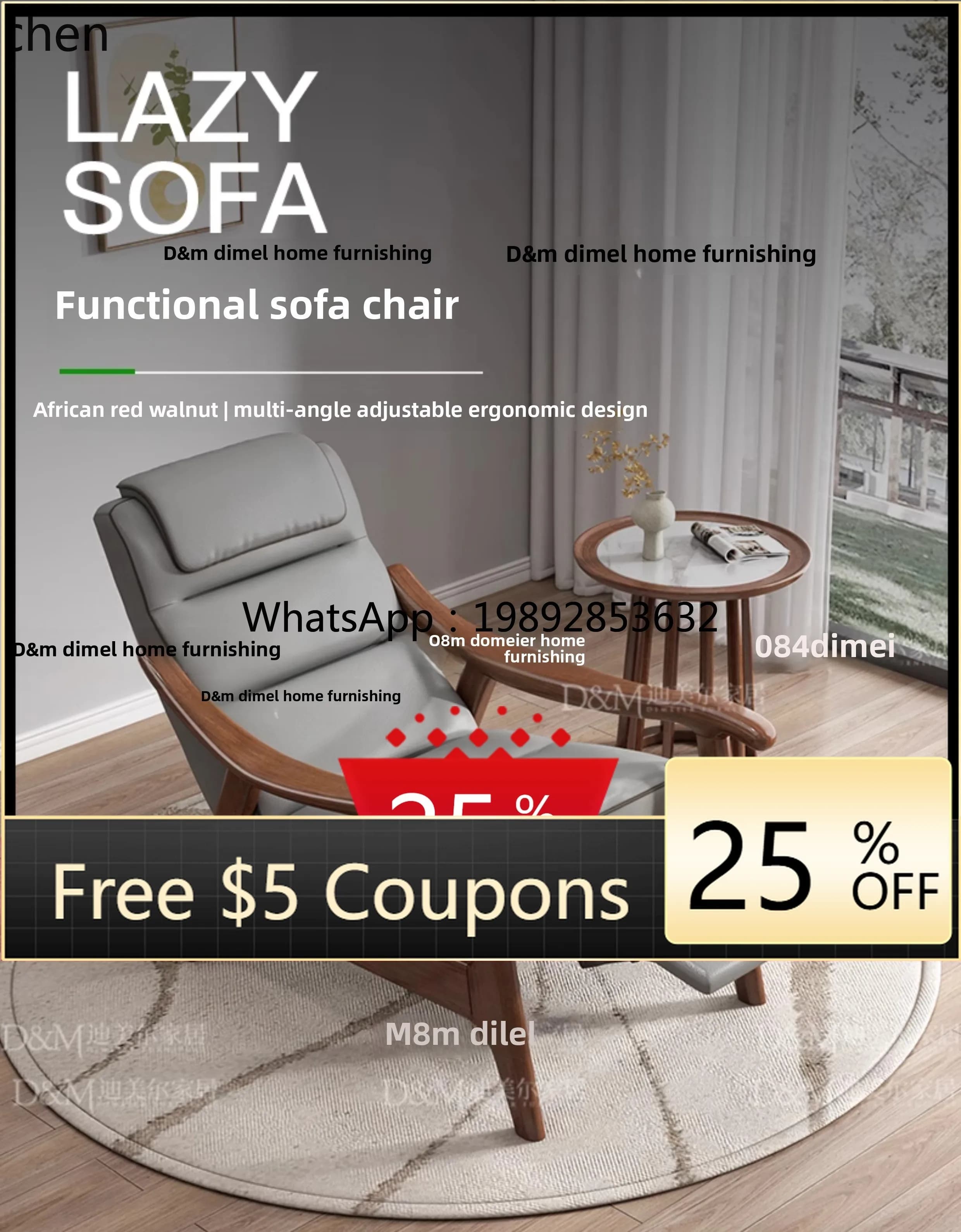 walnut folding sofa chair function recliner living room lazy leisure chair