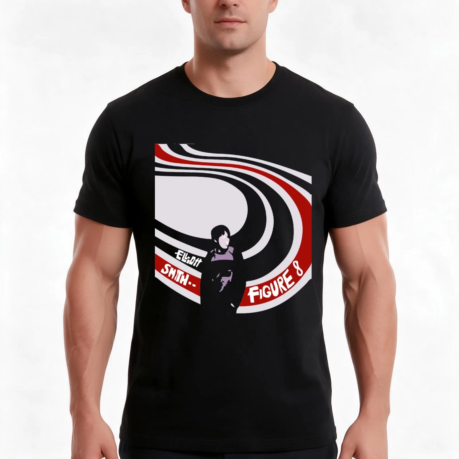 Elliott-Smith T-Shirt, Summer Casual Cotton Tee, Oversized Streetwear Tops, Vintage Graphic Print, Loose Fit Short Sleeve