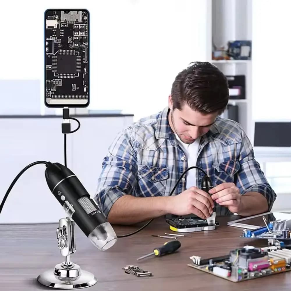 3 in 1 USB Digital Microscope 1600X/1000X/500X Portable Portable Inspection Camera Multi-use 500/1000/1600LED Lights