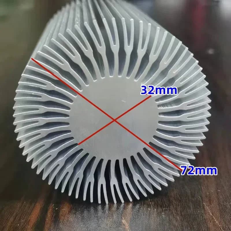 High-Quality Solid Aluminium Sunflower Rod Bar High Power Aluminum Radiator Base Plate Outer Diameter 72mm Radiator DIY