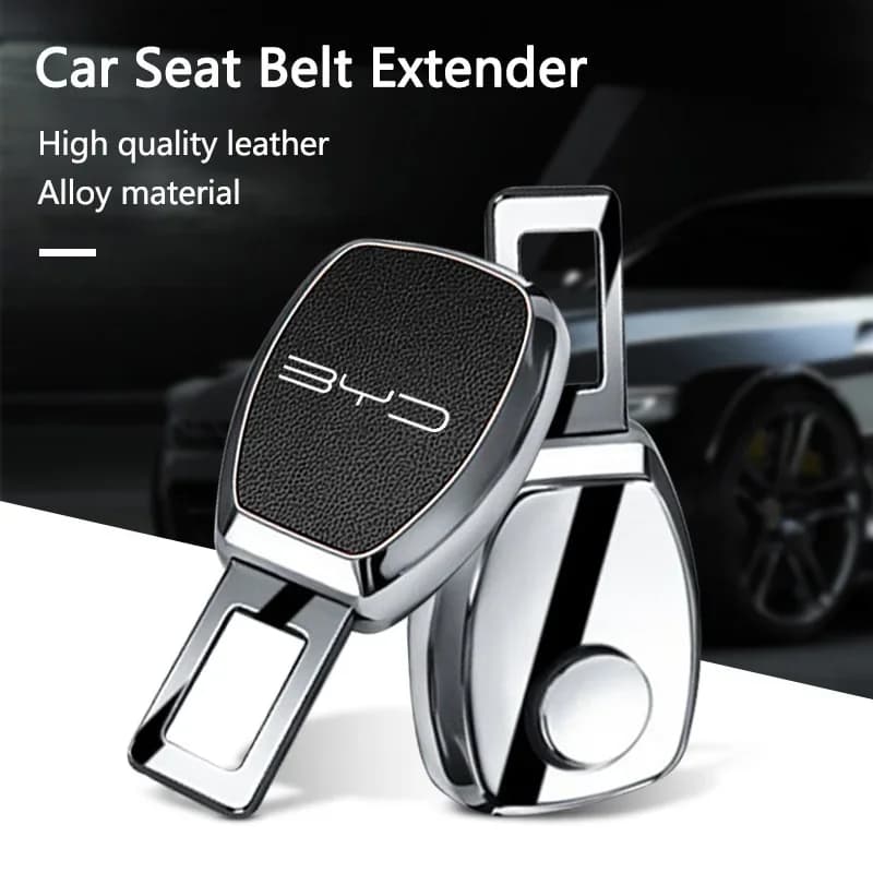 Alloy Leather Seatbelt Extender Buckle Clip For BYD Song Pro Tang Dmi Qin Plus Max Yuan EV Seal Dolphin Atto 3 Auto Parts