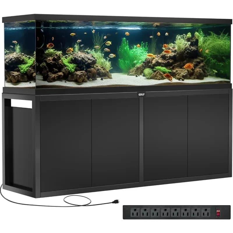 -0 Gallon , Heavy Metal Aquarium Stand with Power Outlet Cinet Fish Filters and Acc