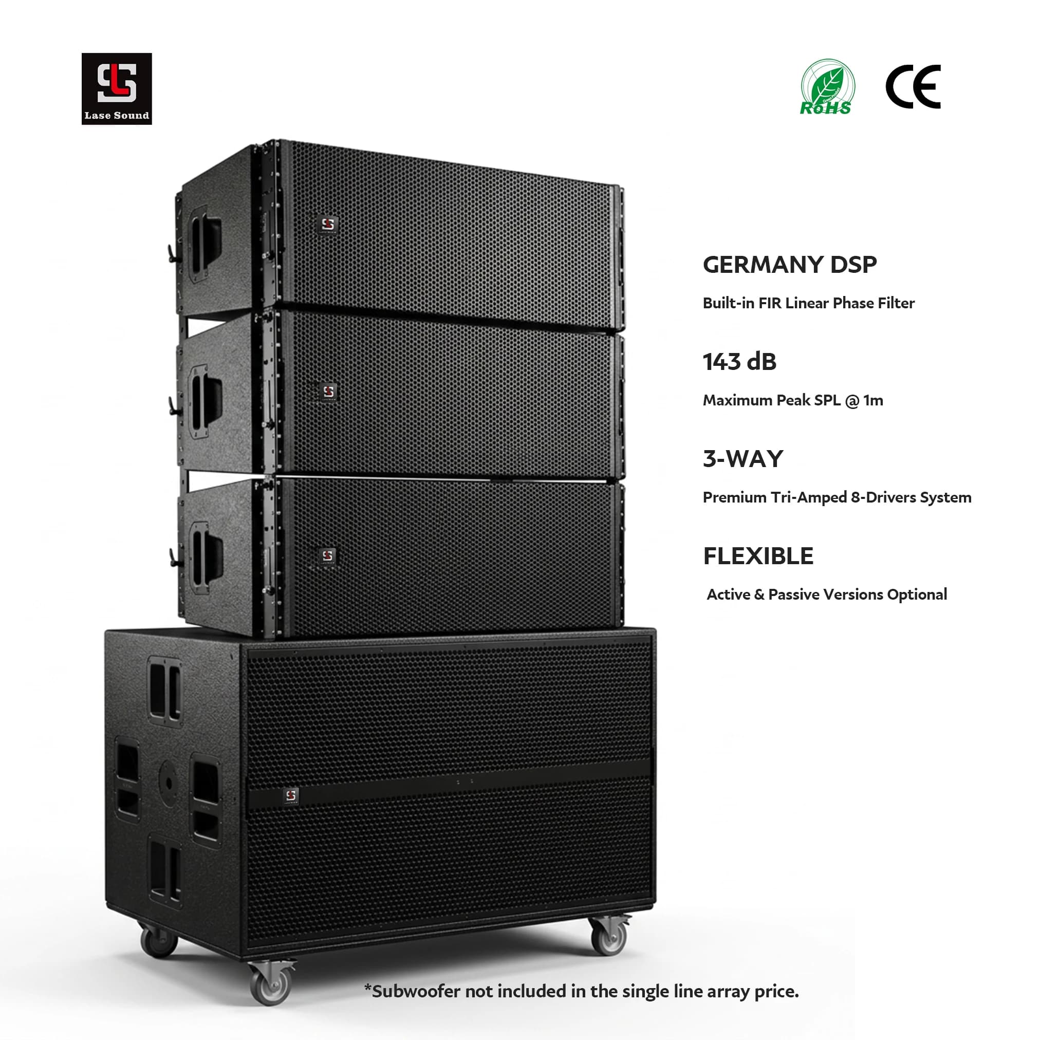 HDL 500a 4K Three 3 Way Active Line Array Speaker Powered Sound System Double 10 12 Inch Speaker Line Array TTL55Apa Speakers