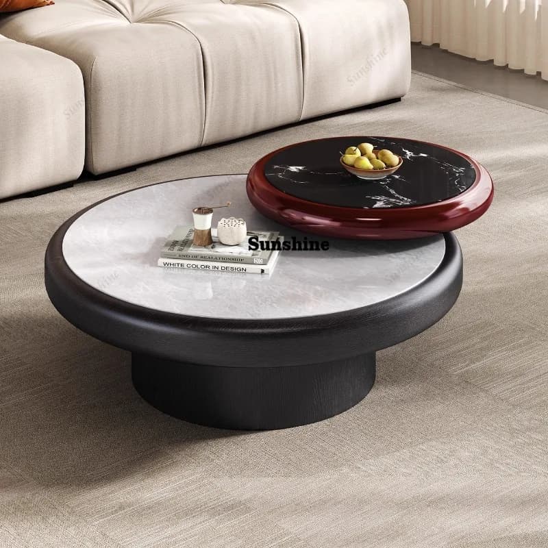 Round Modern Coffee Table Space Saving Aesthetic Standing Luxury Coffee Table Books Nordic Mesa Auxiliar Entrance Hall Furniture