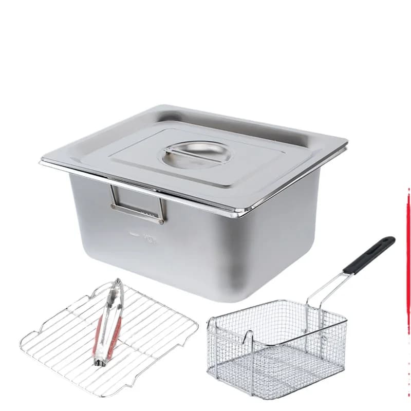 Stainless steel fryer rectangular commercial stall gas fryer special
