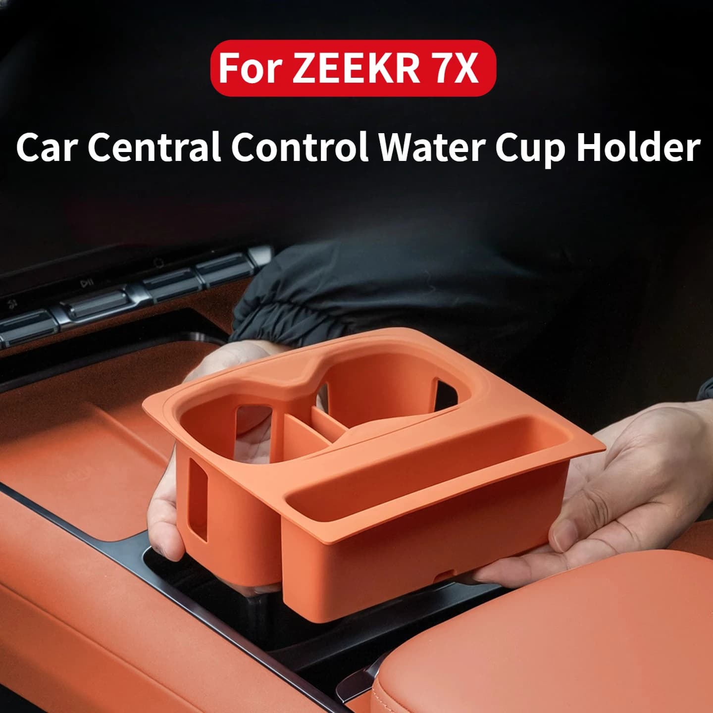 For ZEEKR 7X 2026 Car Central Control Water Cup Holder Anti-slip Waterproof Silicone Water Cup Pad Auto Decorative Accessories