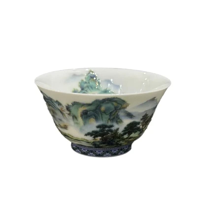 Tea set master cup single glaze enamel color tea cup handmade kung fu tea porcelain personal special