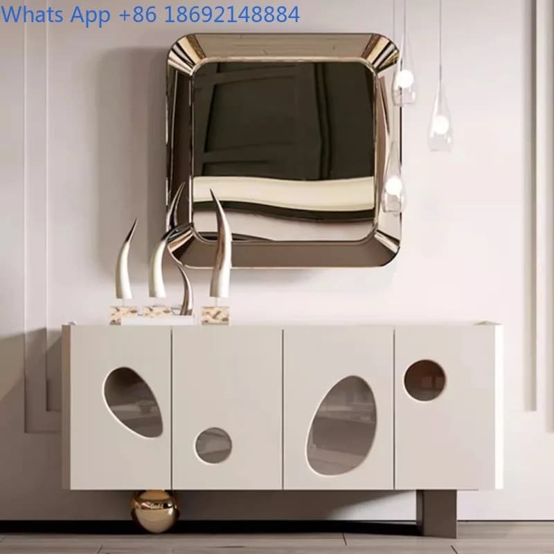 Italian Minimalist Lacquer Sideboard Entrance Shoe Cabinet Simple Modern Tea Cabinet Storage Organizer