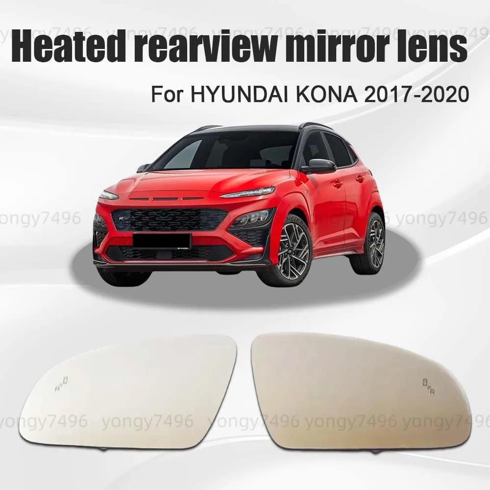 Car High Quality Convex Heated Rearview Mirror Lens For HYUNDAI KONA 2017 2018 2019 2020 Heated Mirror Glass Cars Accessories