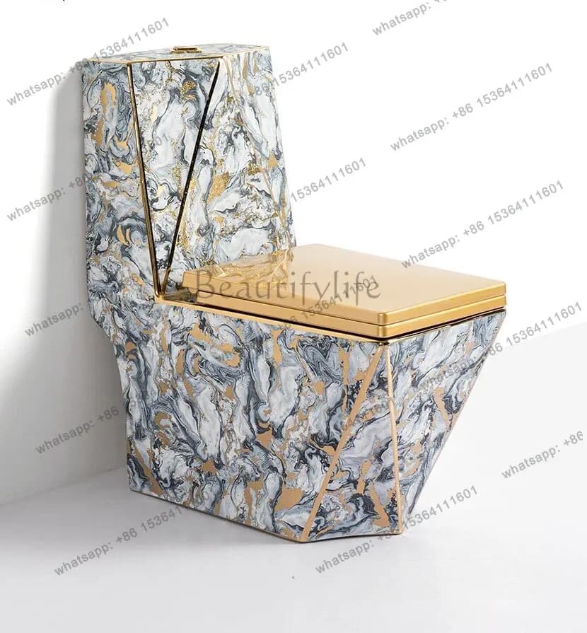 Household European-style golden toilet, toilet, siphon water-saving, silent, deodorant, anti-splashing, anti-blocking toilet