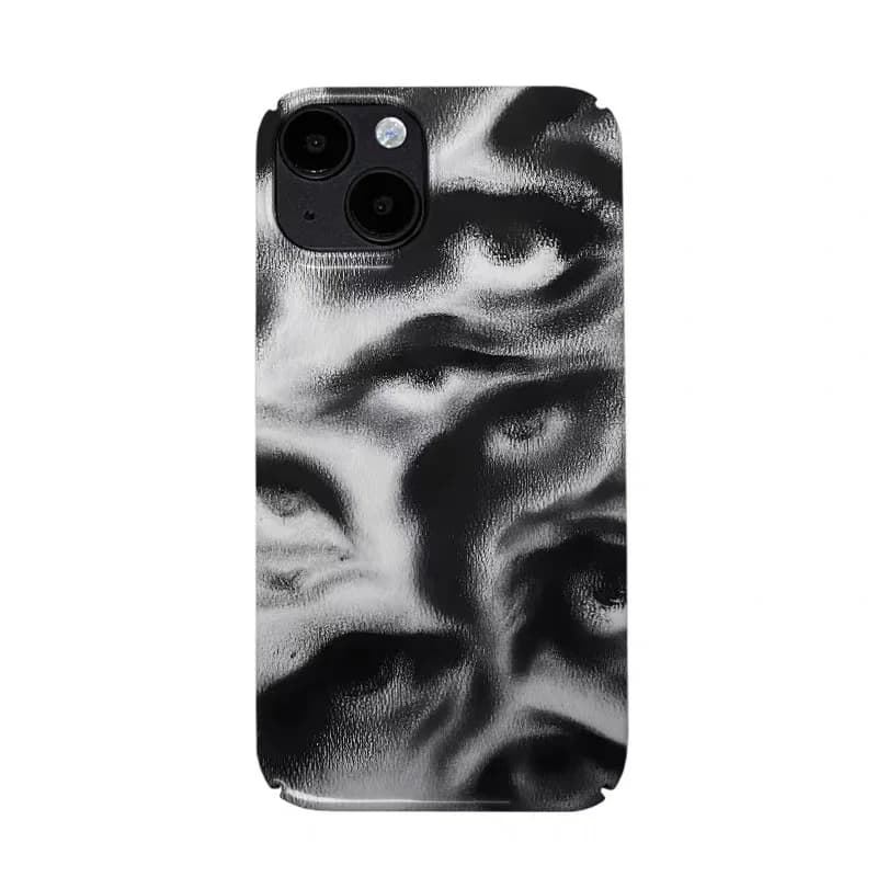 Black and White Cold Wind Eyes Case for IPHONE 17 16ProMax 15 14 13 12 11 PRO Plus Acrylic TPU Two in One Magnetic Phone Cases