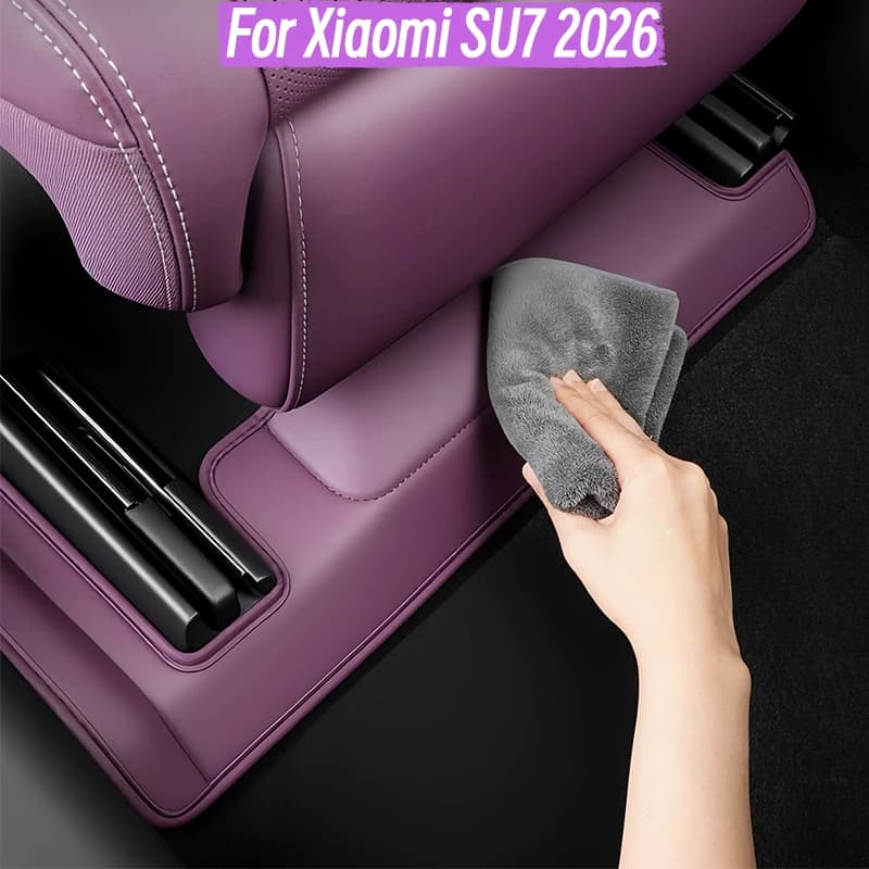 For Xiaomi SU7 2026 Front Row Under Seat Protector Slide Rail Anti Kick Leather Seat Base Cover Accessories