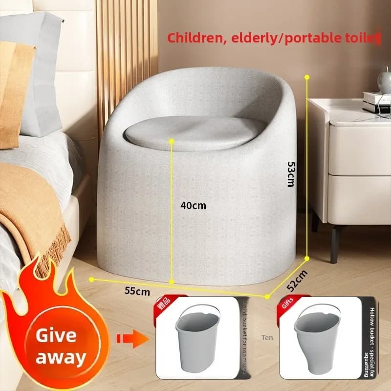 Adjustable Shower Stool Mobile Toilet Chair Bathroom Sofa Chair for Elderly Pregnant Women Kids Home Lightweight and Portable