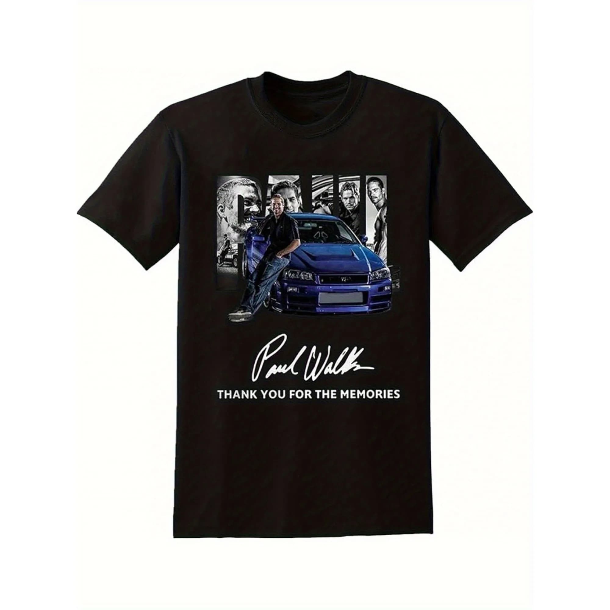 Paul Walker Tribute T Shirt Vintage 90s Graphic Tees Men Women 100% Cotton Streetwear Retro Short Sleeve Tops Unisex Casual Tee