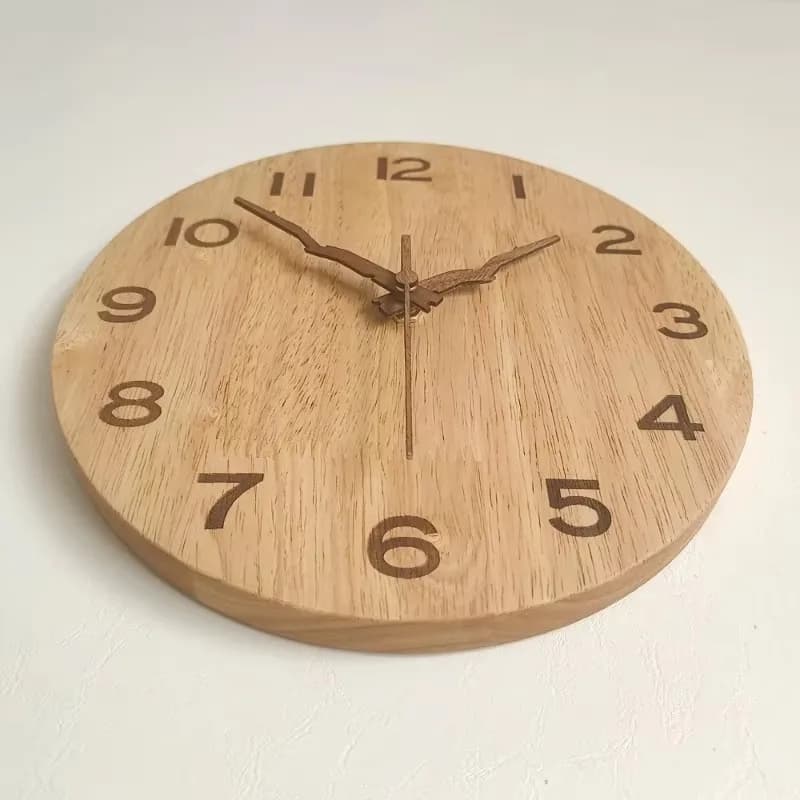 Round Fashion Wall Clock Wooden Vintage Bedroom Design Luxury Wall Clock Living Room Large Reloj De Pared Decor Items Home