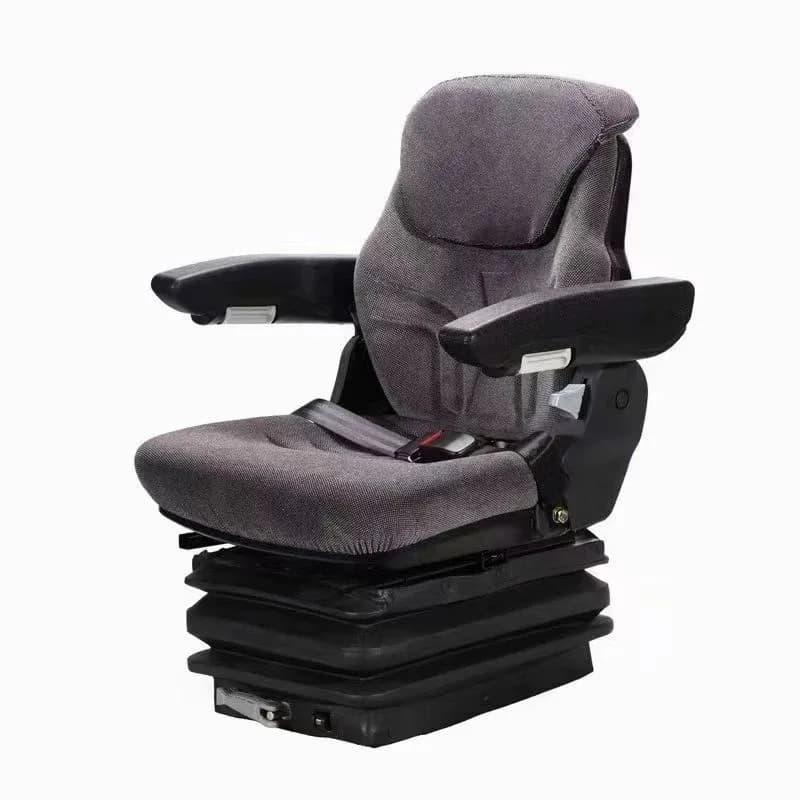 Agricultural forklift seat assembly, adjustable backrest armrest with shock absorption