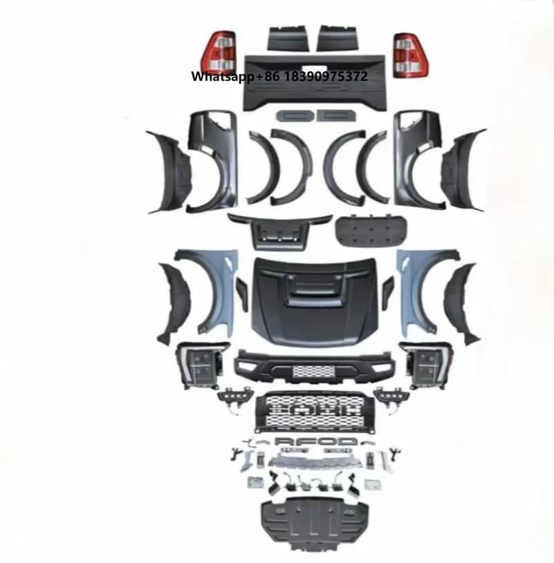High Quality F150 Raptor Style Bodykit for 12-21 Ranger Front & Rear Bumper Upgrade in Chrome ABS and Plastic