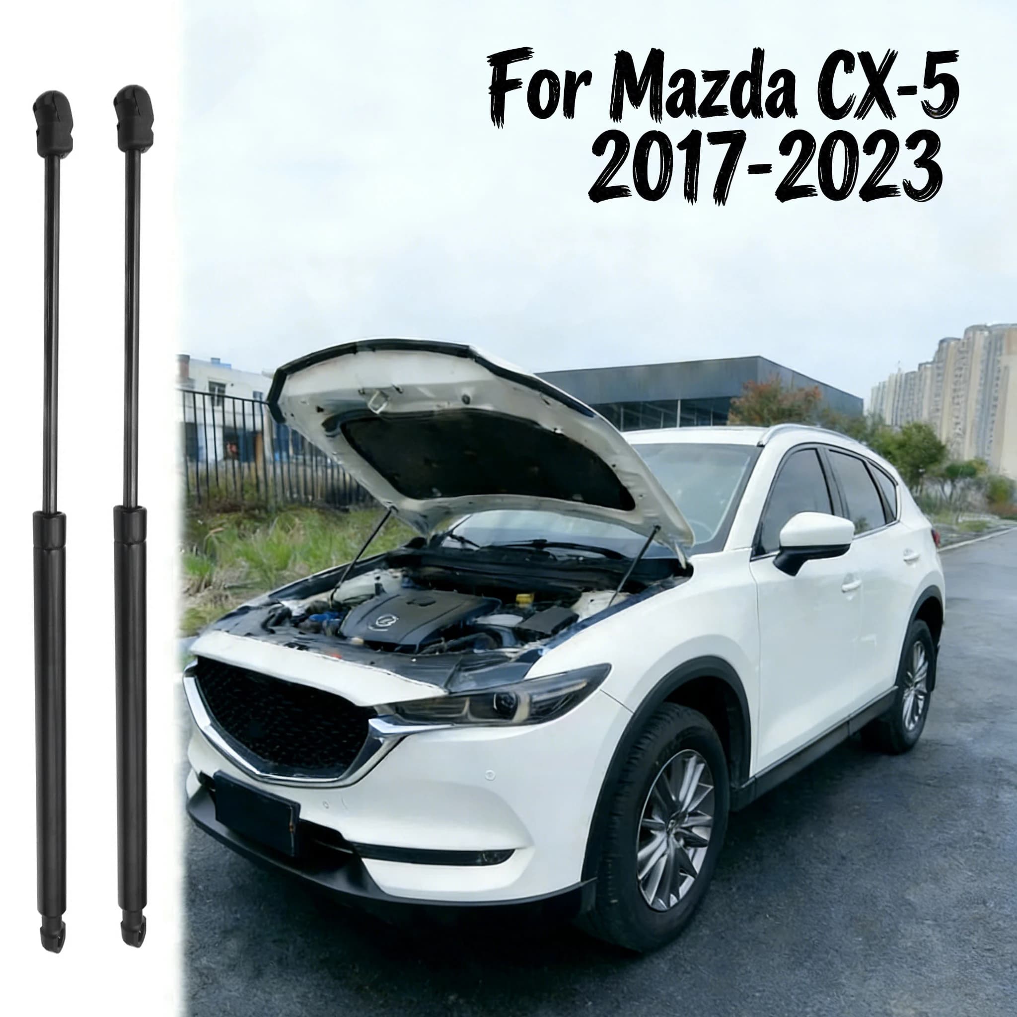 2pcs Car Front Bonnet Hood Lift Supports Engine Cover Hydraulic Gas Spring Struts Auto Accessories For Mazda CX-5 KF 2017-2023