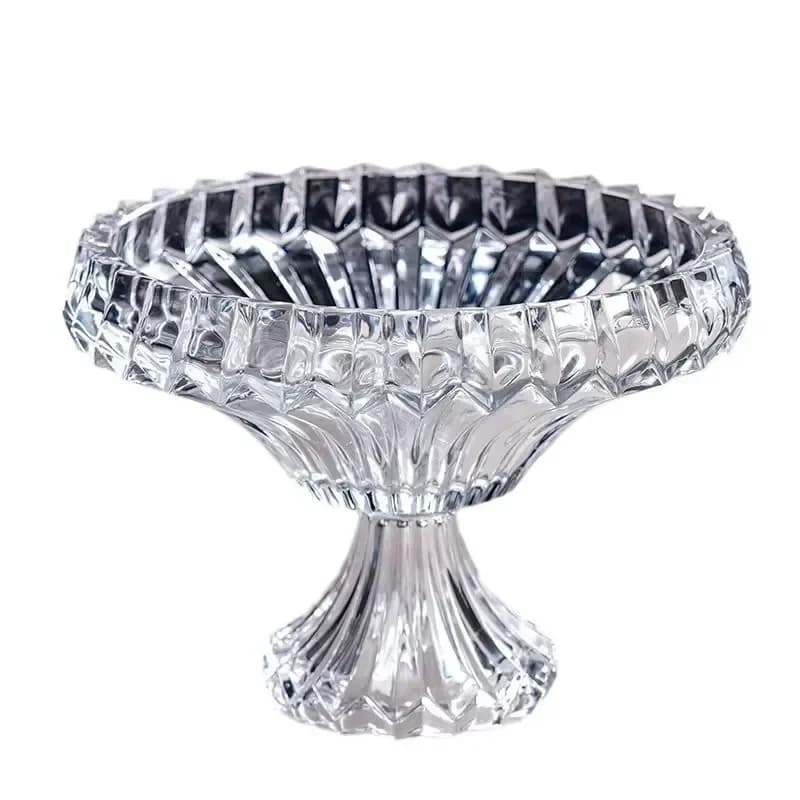 KTV hotel restaurant household crystal glass dried fruit plate European style living room creative fruit plate crystal glas