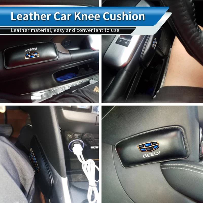 Leather Car Knee Pad Thigh Support Armrest Elbow Cushion Auto Interior Accessories For Geely Atlas SUV Boyue Borui Coolray