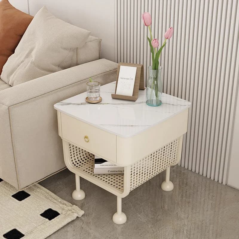 White Bedroom Bedside Table Mobile Coffee Cabinets Modern Organizer Storage Nightstand Luxury Mesitas De Noche Home Furniture