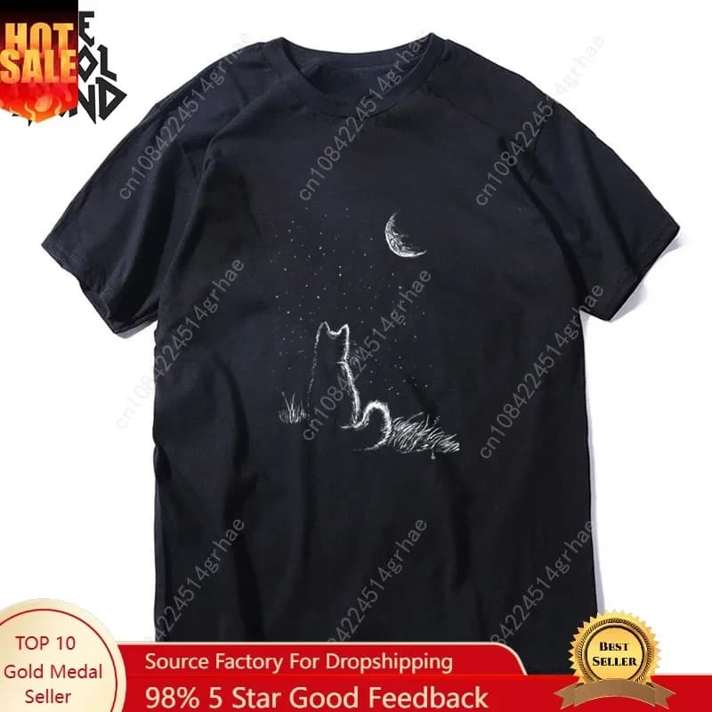 COOLMIND 100% Cotton Short Sleeve Cool Cat Print Men Tshirt Casual Summer Loose Men Cat T Shirt o-neck t-shirt Men Tee Shirts